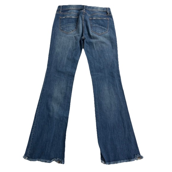 Driftwood Anthropologie Eva Floral Embroidered Mid Rise Stretch Flare Jeans 31 - Picture 2 of 12